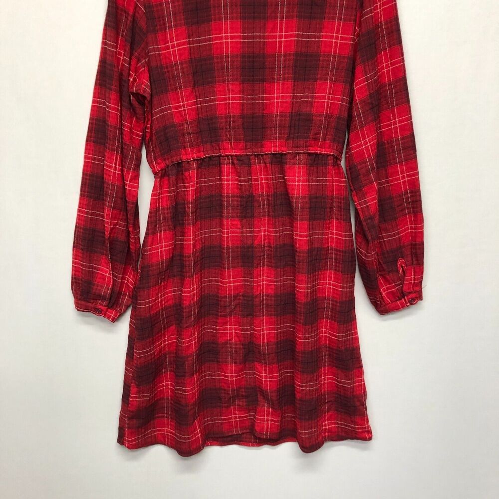 NWT Knox Rose Women Long Sleeve Plaid Dress Size Medium Red B275 -26 - Picture 16 of 16